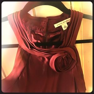 Beautiful burgundy silk rose top